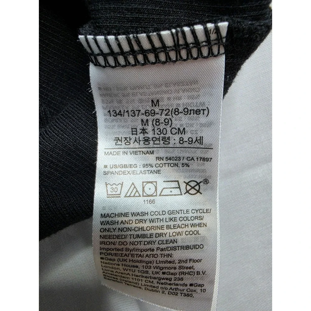 Gap Sweater Kids Medium 8-9 Black Ribbed Knitted Easy Fit Long Sleeve Turtleneck